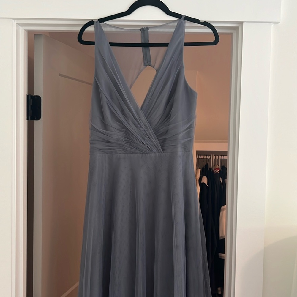Monique Lhuillier Style: 450341; Fabric: Tulle; Color: Steel size 10 bridesmaid